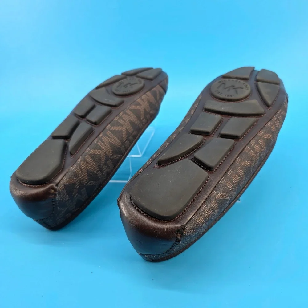 Michael Michael Kors Fulton Moc Brown Signature Logo‎ Flats 9.5M ME18L
